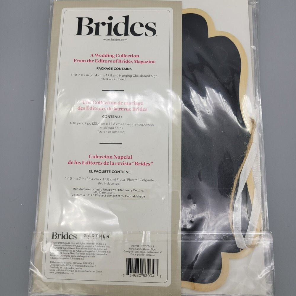 Brides Wood Hanging Chalkboard Signs Lot of 4 Pkgs 10"x7" - Picture 3 of 5